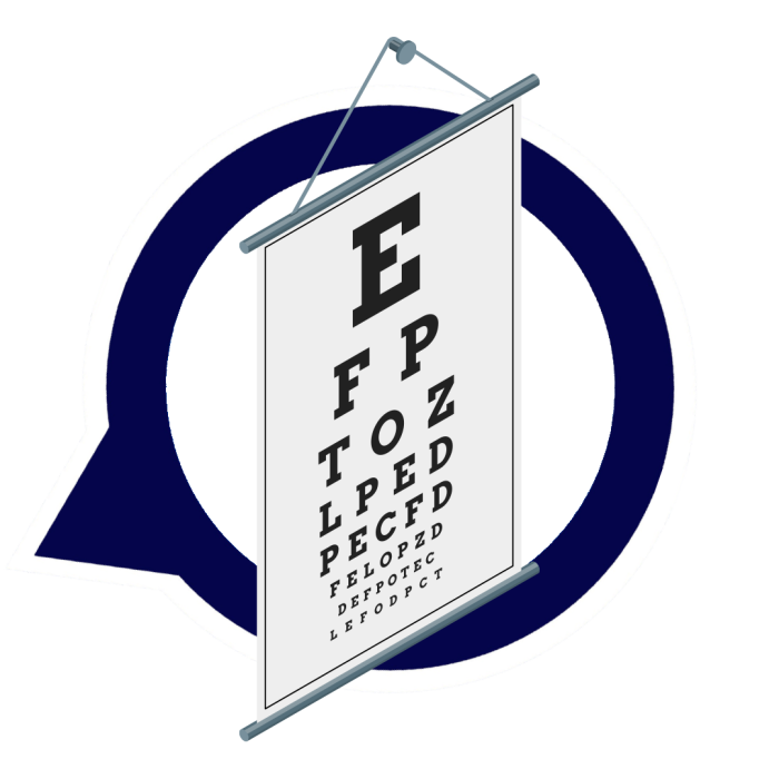 Illustration of a chart used in an eye examination